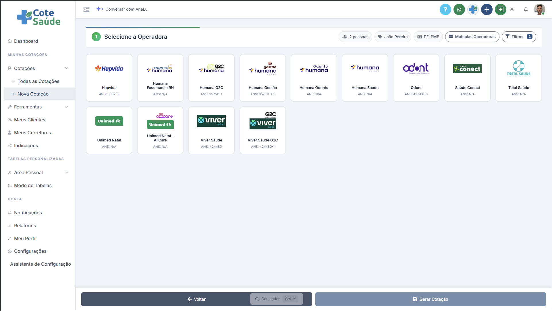 Dashboard & Relatórios - Cote Saúde