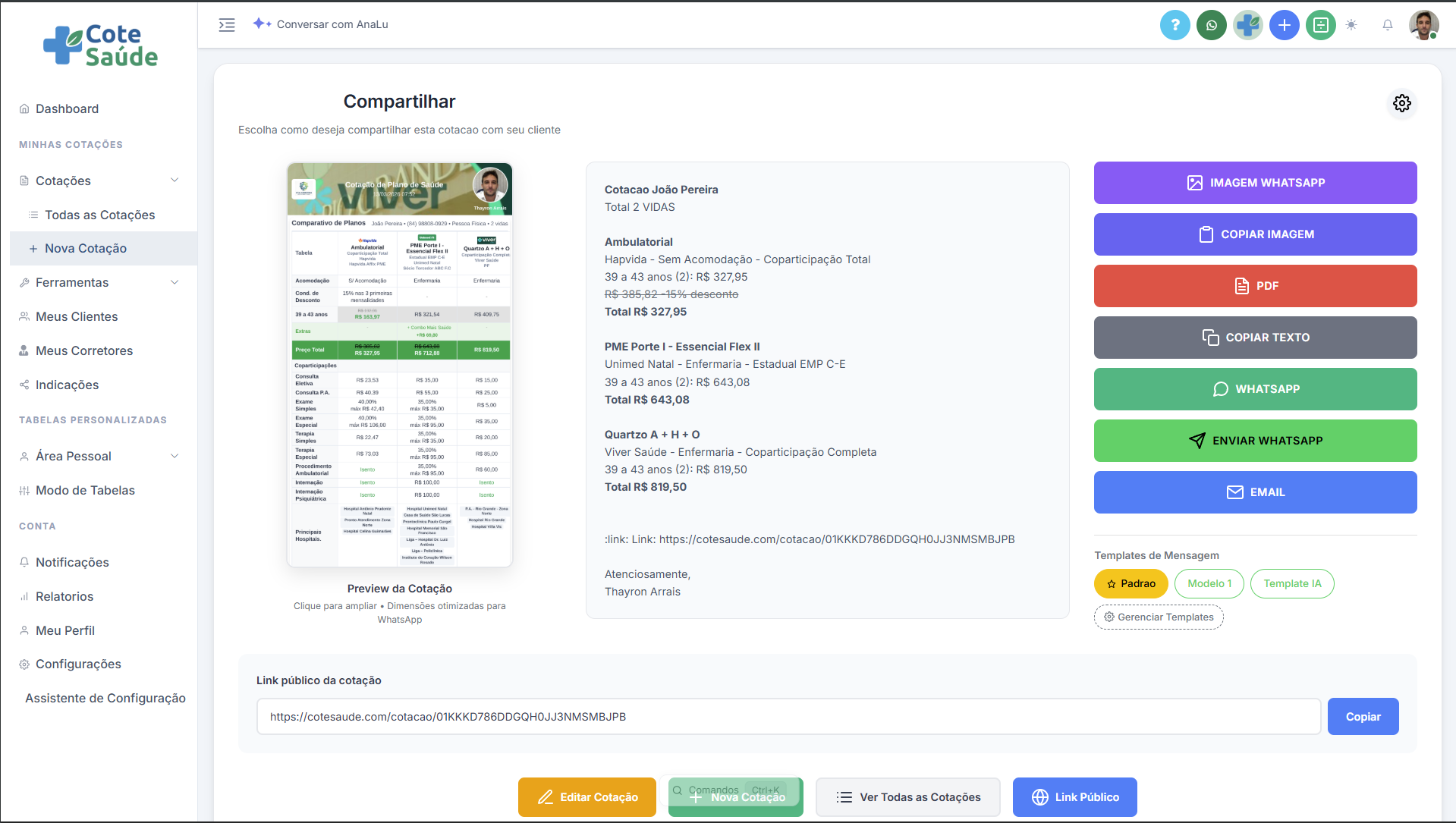 WhatsApp Automático - Cote Saúde