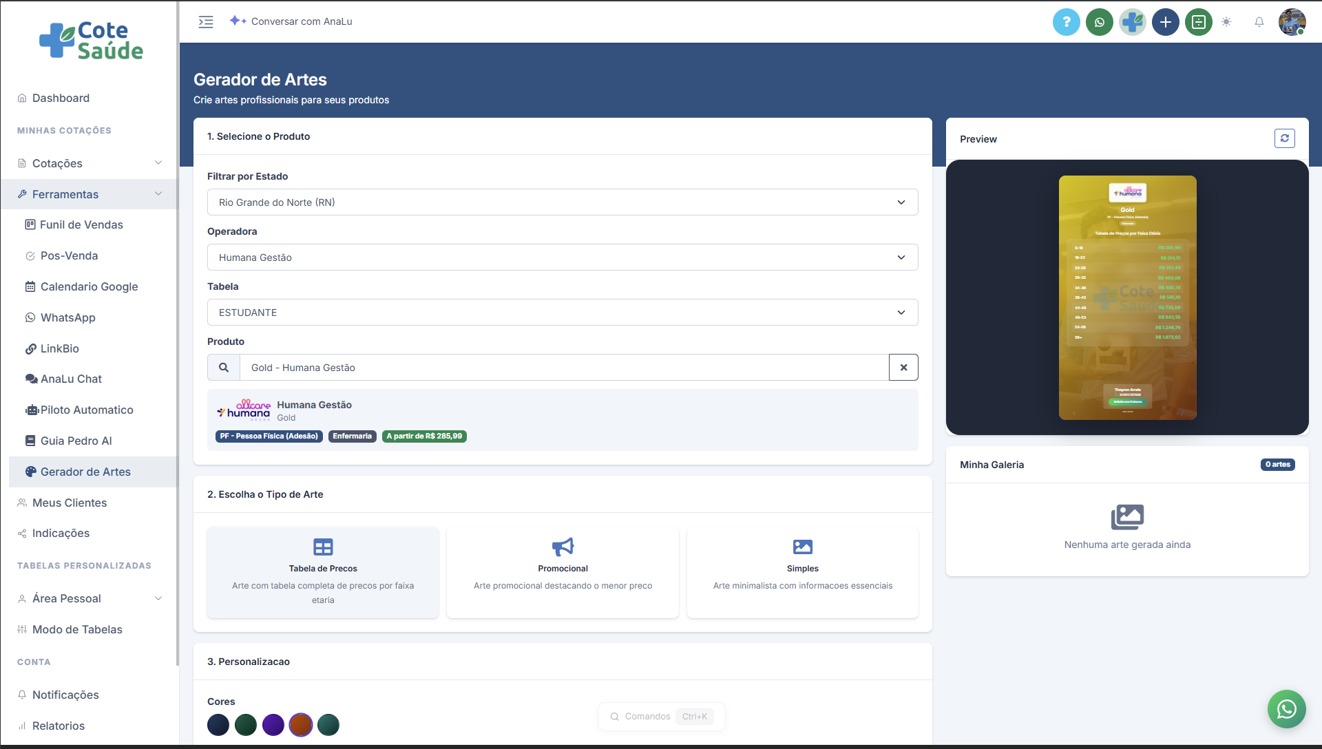 Funil de Vendas - Cote Saúde